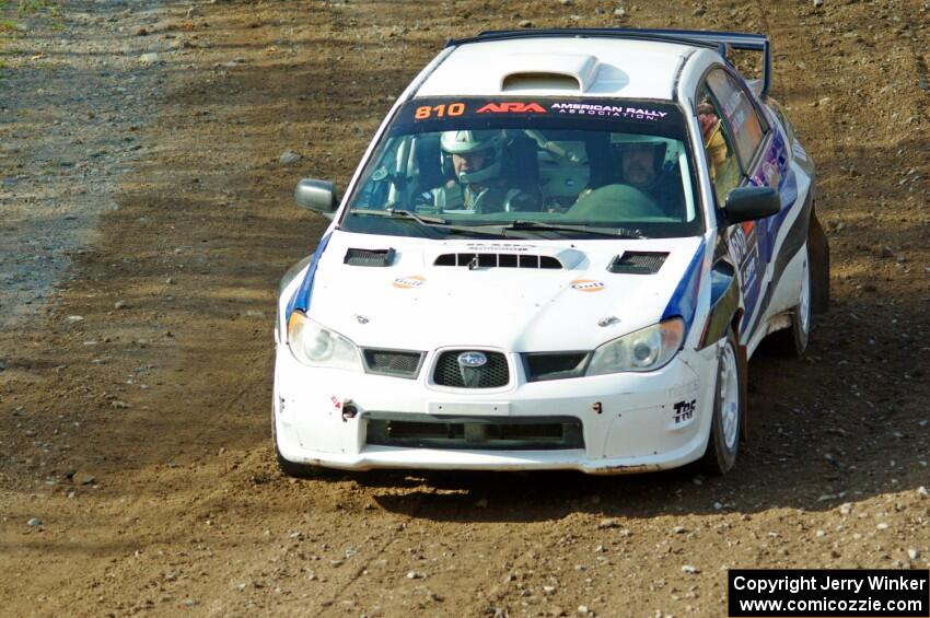 Brad Hayosh / Neil Moser Subaru WRX STi comes through the spectator location on SS9, Arvon-Silver I.