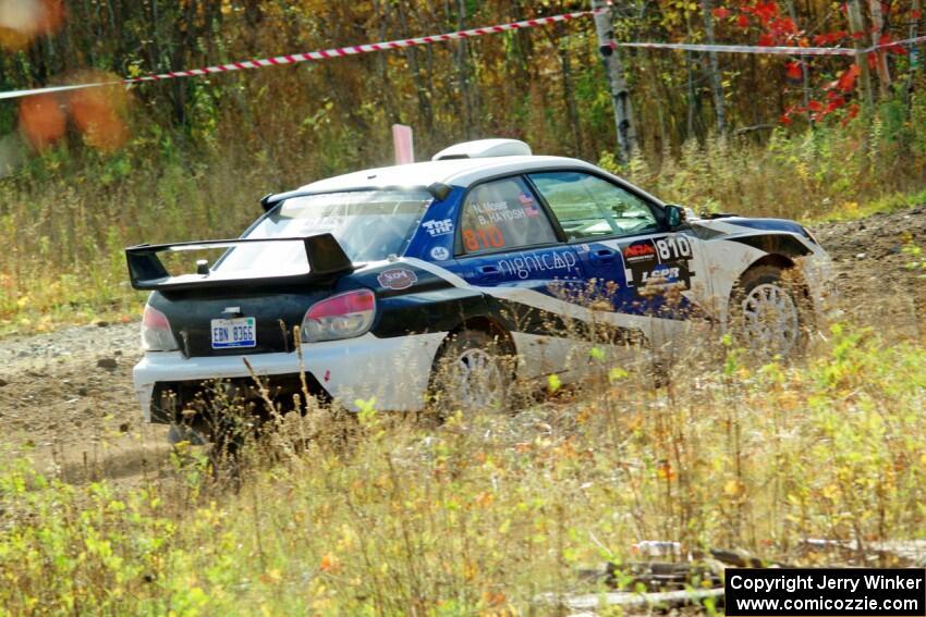 Brad Hayosh / Neil Moser Subaru WRX STi comes through the spectator location on SS9, Arvon-Silver I.