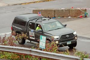 Car 000, a Toyota Tacoma truck, on SS15 (Lakeshore Drive).