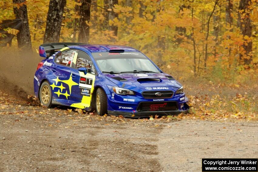 David Higgins / Craig Drew Subaru WRX STi comes through the spectator point on SS9, Arvon-Silver I.