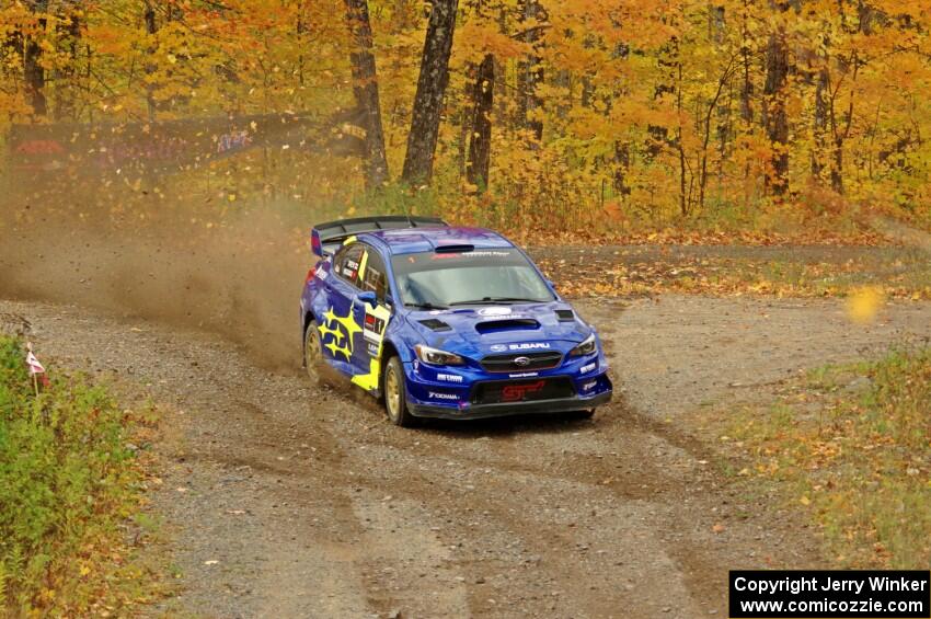 David Higgins / Craig Drew Subaru WRX STi comes through the spectator point on SS9, Arvon-Silver I.