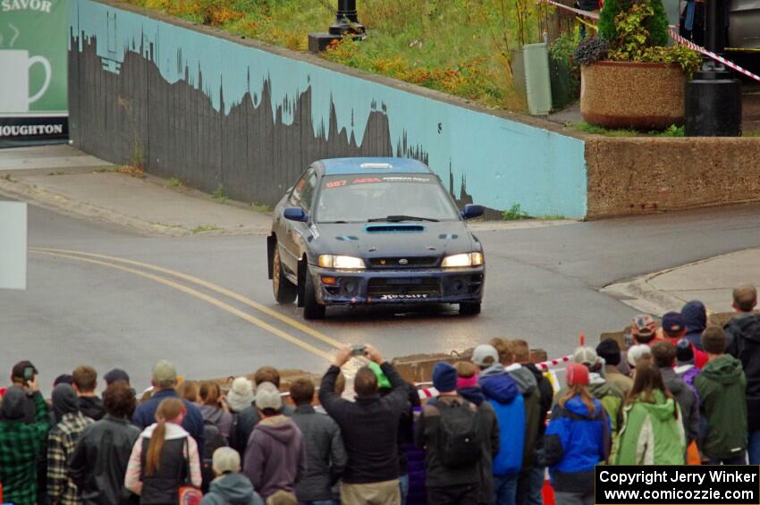 Jimmy Pelizzari / Kate Stevens Subaru Impreza on SS15, Lakeshore Drive.