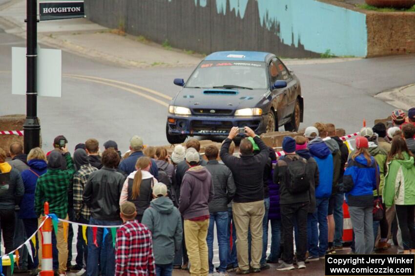 Jimmy Pelizzari / Kate Stevens Subaru Impreza on SS15, Lakeshore Drive.