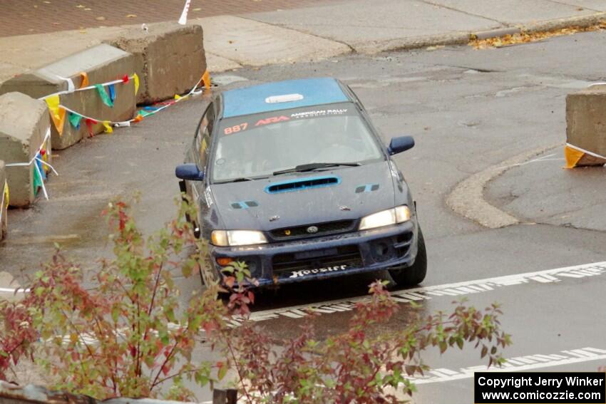 Jimmy Pelizzari / Kate Stevens Subaru Impreza on SS15, Lakeshore Drive.