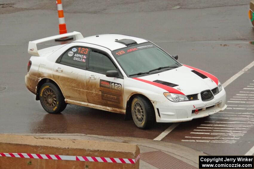 Mike Engle / Brian Arpke Subaru WRX STi on SS15 (Lakeshore Drive).