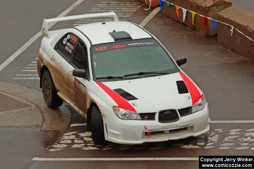 Mike Engle / Brian Arpke Subaru WRX STi on SS15 (Lakeshore Drive).