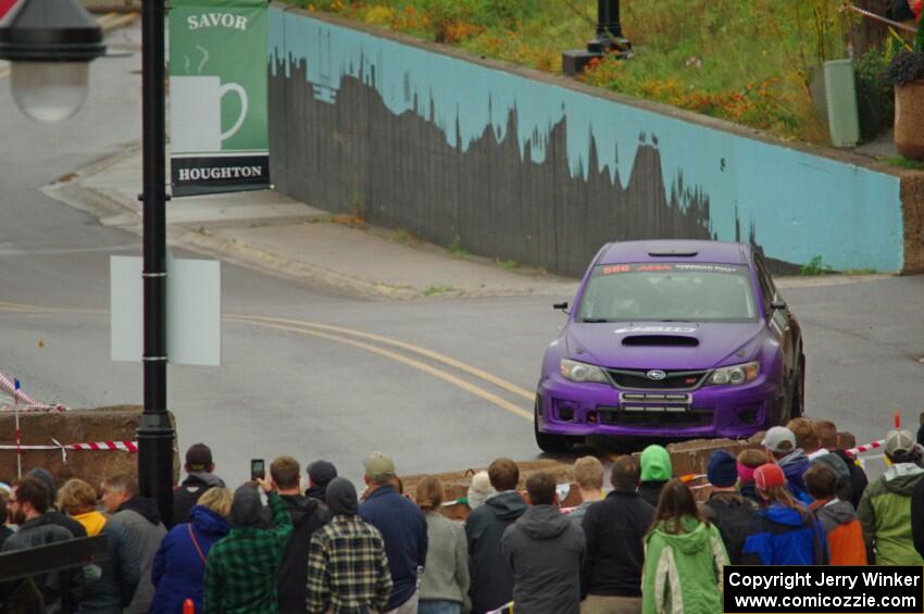 Matt Huuki / Addy Huuki Subaru WRX STi on SS15, Lakeshore Drive.