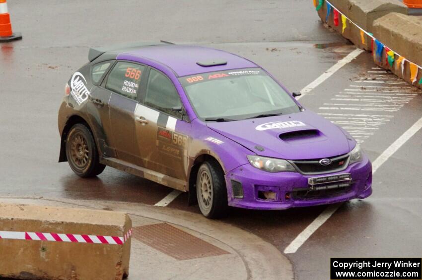 Matt Huuki / Addy Huuki Subaru WRX STi on SS15, Lakeshore Drive.