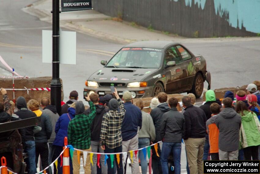 Jordan Locher / Tom Addison Subaru Impreza 2.5RS on SS15, Lakeshore Drive.