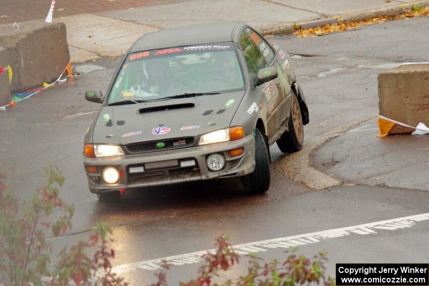 Jordan Locher / Tom Addison Subaru Impreza 2.5RS on SS15, Lakeshore Drive.