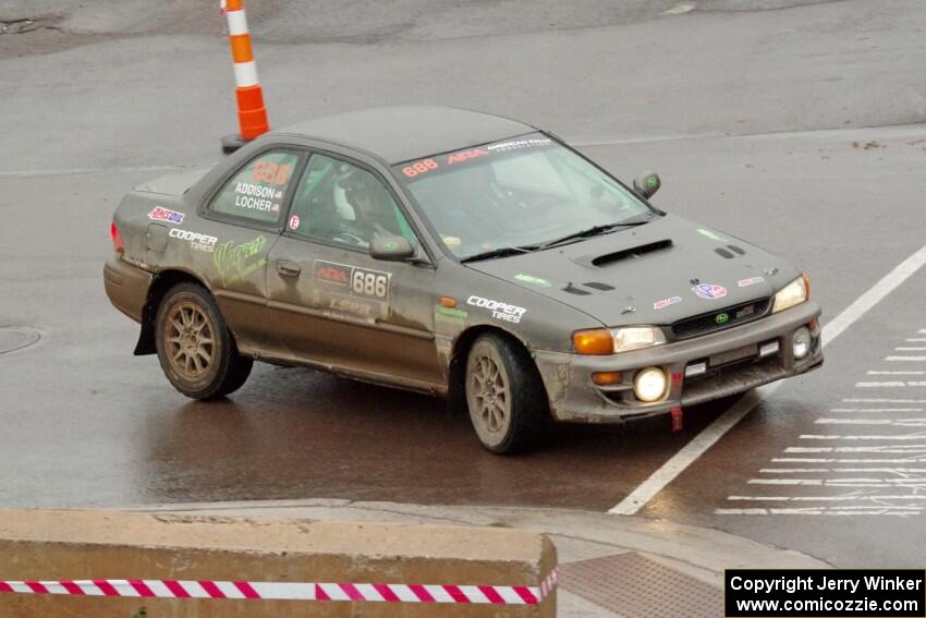 Jordan Locher / Tom Addison Subaru Impreza 2.5RS on SS15, Lakeshore Drive.