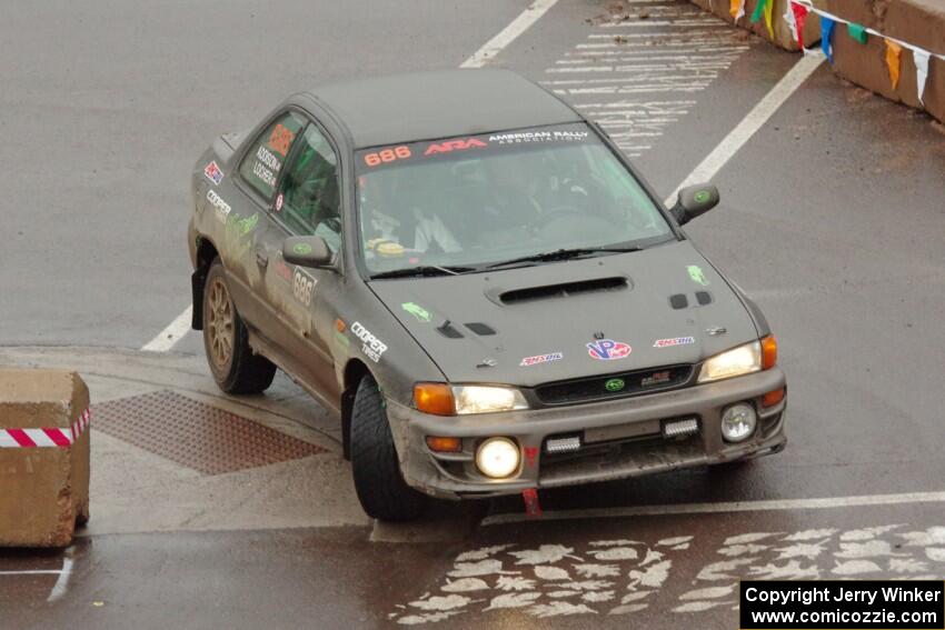 Jordan Locher / Tom Addison Subaru Impreza 2.5RS on SS15, Lakeshore Drive.