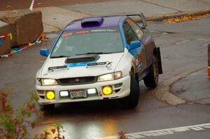 Tyler Matalas / Ian Hoge Subaru Impreza on SS15, Lakeshore Drive.