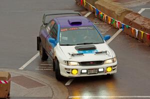 Tyler Matalas / Ian Hoge Subaru Impreza on SS15, Lakeshore Drive.