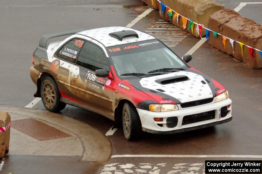 Chris Barribeau / Bryce Proseus Subaru Impreza on SS15, Lakeshore Drive.