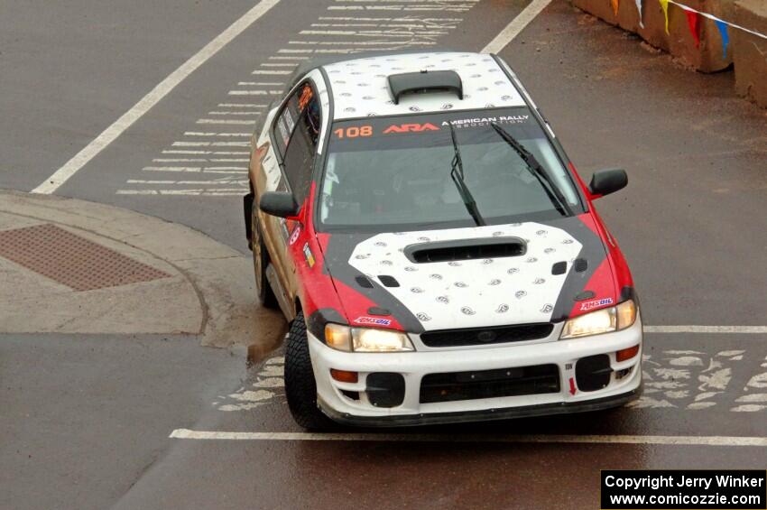 Chris Barribeau / Bryce Proseus Subaru Impreza on SS15, Lakeshore Drive.