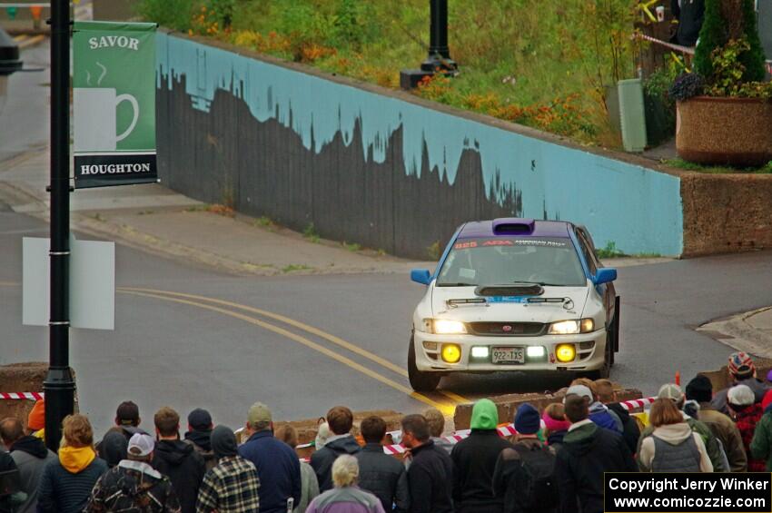 Tyler Matalas / Ian Hoge Subaru Impreza on SS15, Lakeshore Drive.