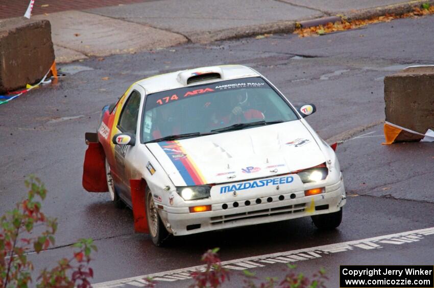 Kevin Schmidt / Jay Anderson Maxda RX-7 on SS15, Lakeshore Drive.