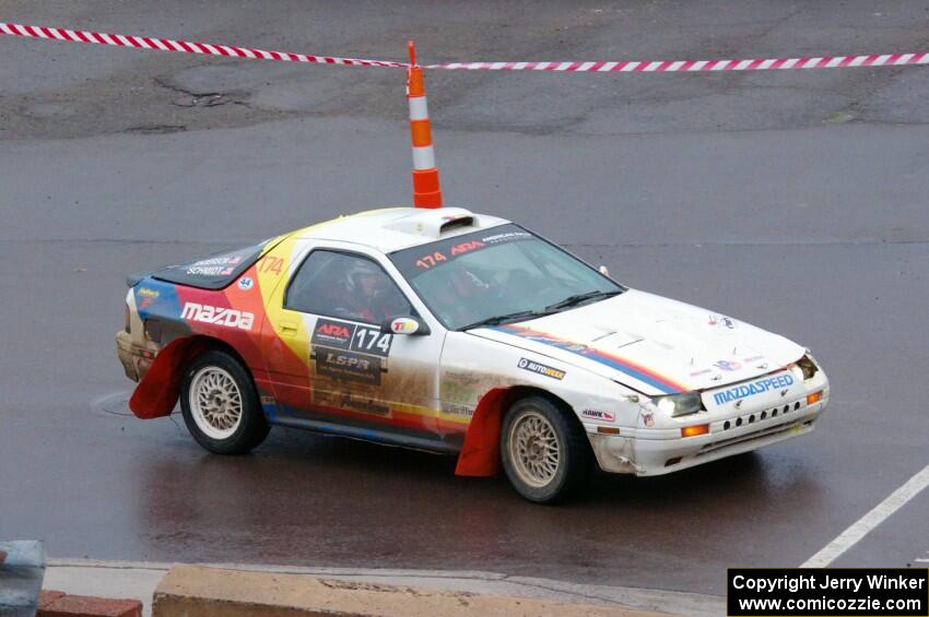 Kevin Schmidt / Jay Anderson Maxda RX-7 on SS15, Lakeshore Drive.