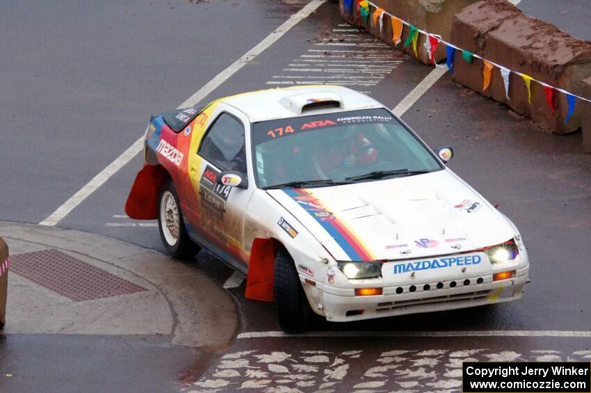 Kevin Schmidt / Jay Anderson Maxda RX-7 on SS15, Lakeshore Drive.