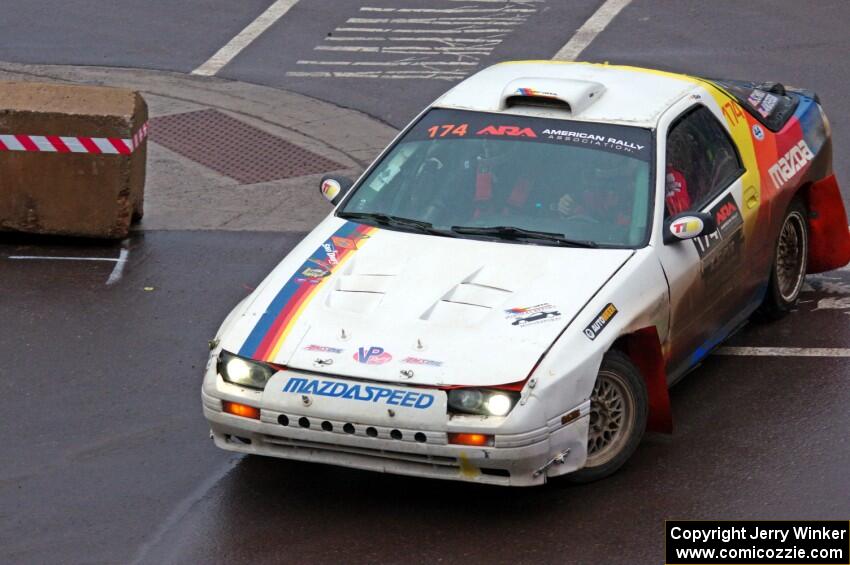 Kevin Schmidt / Jay Anderson Maxda RX-7 on SS15, Lakeshore Drive.