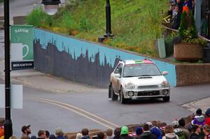 Ivo Draganov / Vladimir Yanev Subaru WRX Wagon on SS15, Lakeshore Drive.