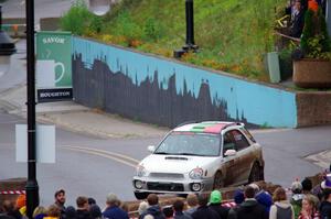 Ivo Draganov / Vladimir Yanev Subaru WRX Wagon on SS15, Lakeshore Drive.