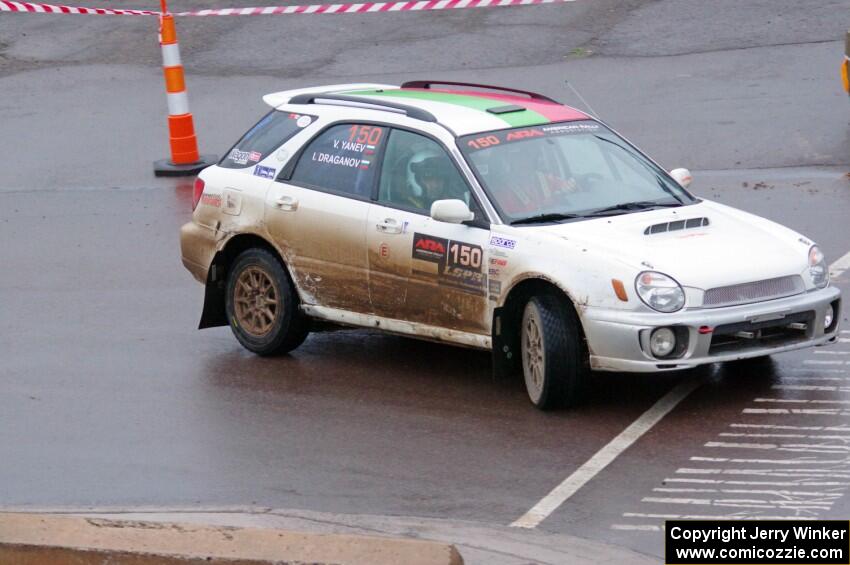 Ivo Draganov / Vladimir Yanev Subaru WRX Wagon on SS15, Lakeshore Drive.