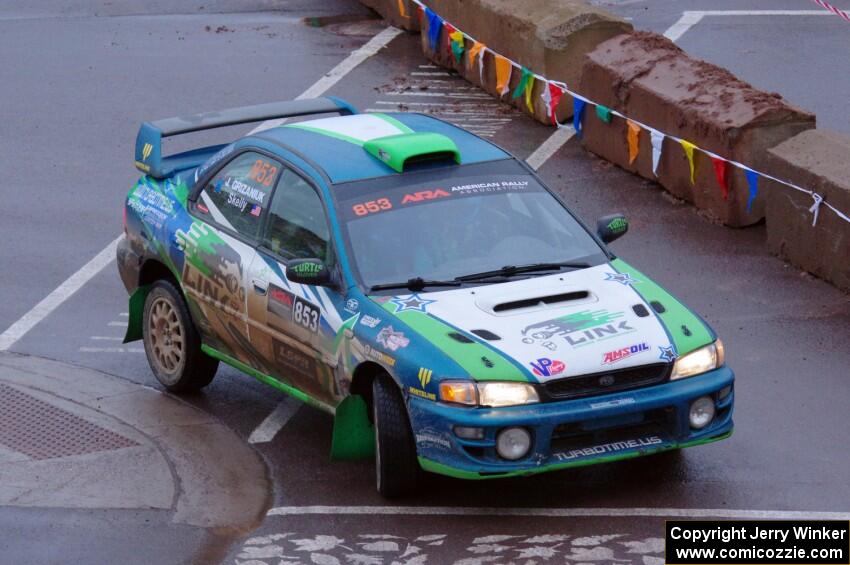 Amanda Skelly / Jason Grizaniuk Subaru Impreza on SS15, Lakeshore Drive.