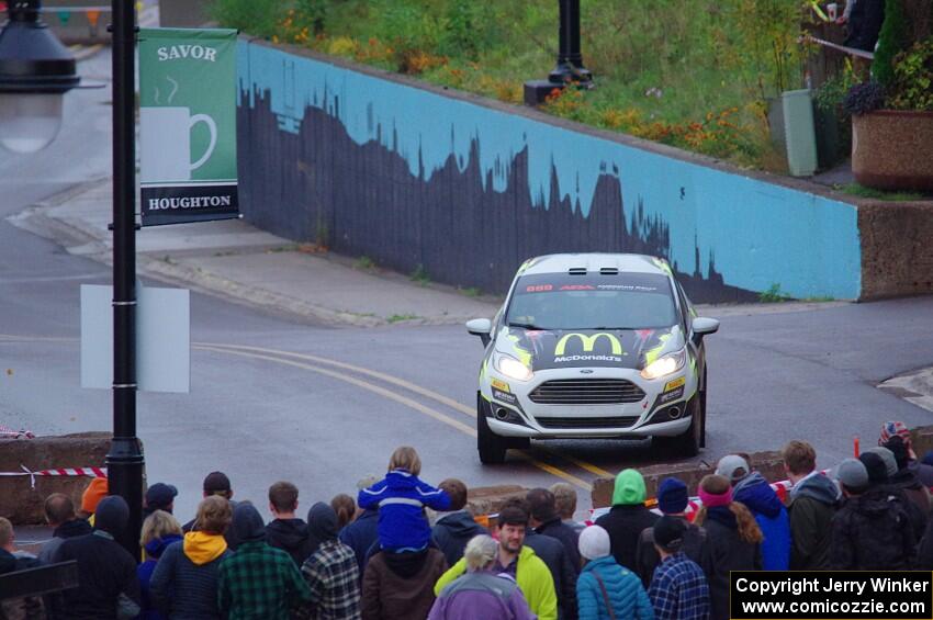 Ryan Booth / Rhianon Gelsomino Ford Fiesta R2T on SS15, Lakeshore Drive.