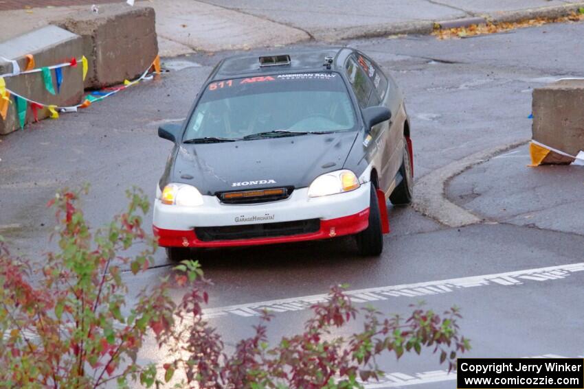 Jake Burke / Eric Schlee Honda Civic on SS15, Lakeshore Drive.