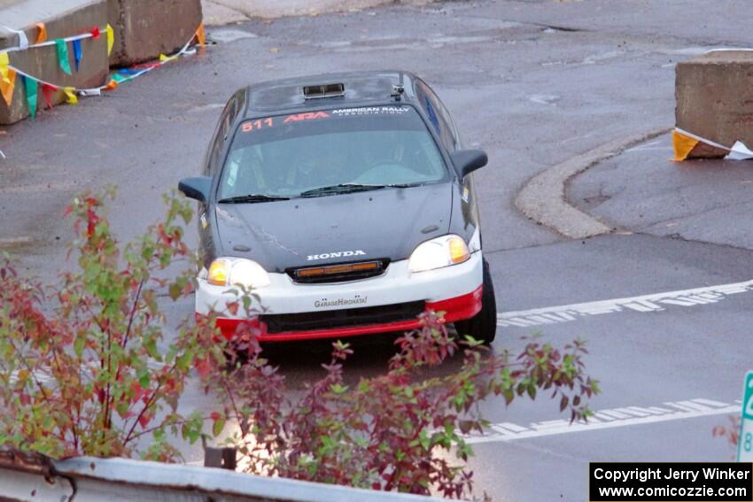 Jake Burke / Eric Schlee Honda Civic on SS15, Lakeshore Drive.