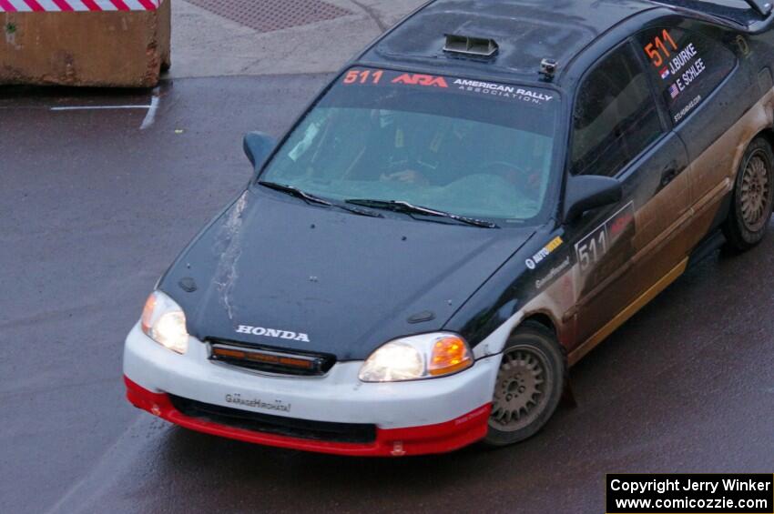 Jake Burke / Eric Schlee Honda Civic on SS15, Lakeshore Drive.