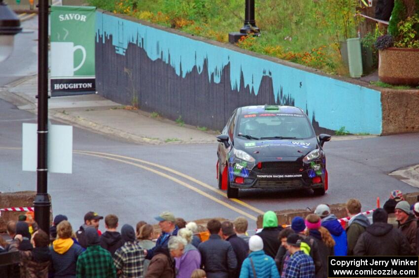 Ryan Sanders / Jimmy Brandt Ford Fiesta on SS15, Lakeshore Drive.