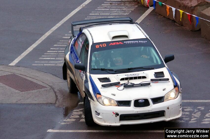 Brad Hayosh / Neil Moser Subaru WRX STi on SS15, Lakeshore Drive.