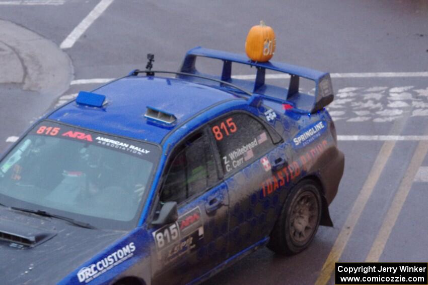 Zach Whitebread / Cameron Carr Subaru WRX STi on SS15, Lakeshore Drive.