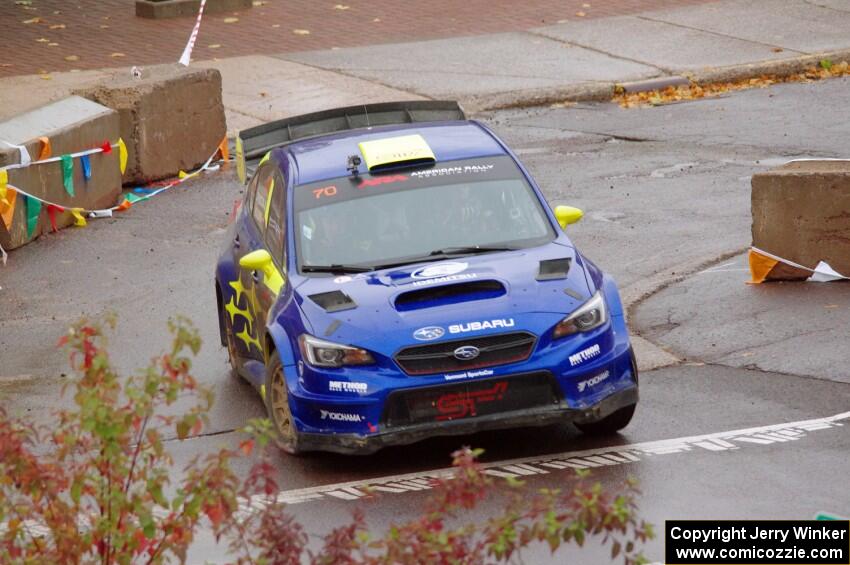 Oliver Solberg / Aaron Johnston Subaru WRX STi on SS15, Lakeshore Drive.