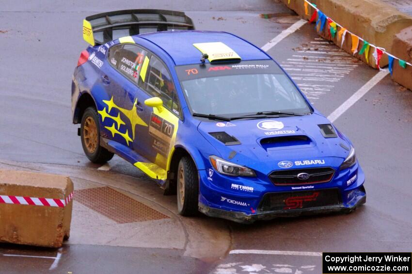 Oliver Solberg / Aaron Johnston Subaru WRX STi on SS15, Lakeshore Drive.