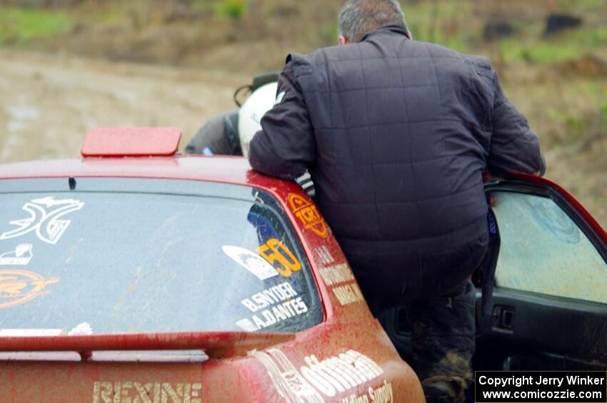 Al Dantes, Jr. / Brandon Snyder Mazda RX-7 LS pulls off-course to repair faulty wipers on SS1, J5 North I.