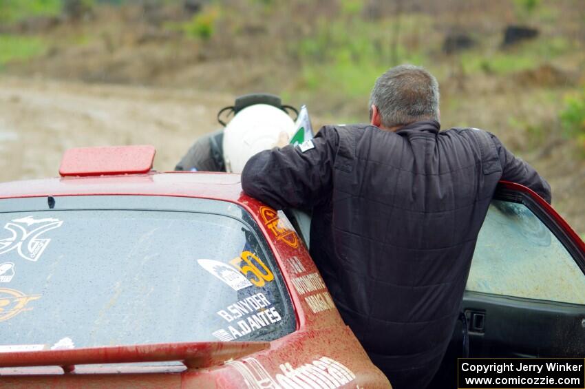 Al Dantes, Jr. / Brandon Snyder Mazda RX-7 LS pulls off-course to repair faulty wipers on SS1, J5 North I.