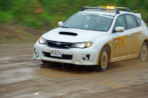 Eric Carlson / Jane Carlson Subaru WRX STi as 0 car on SS6, J5 South I.