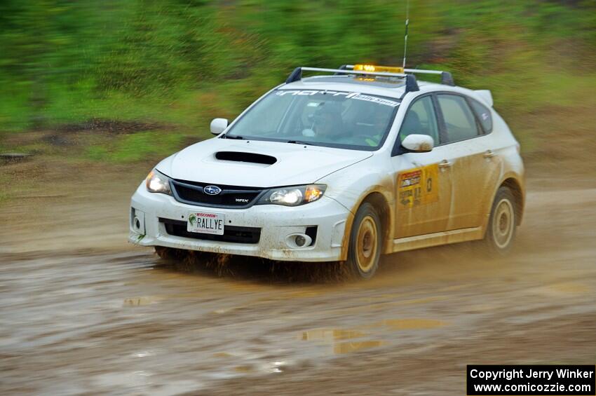 Eric Carlson / Jane Carlson Subaru WRX STi as 0 car on SS6, J5 South I.