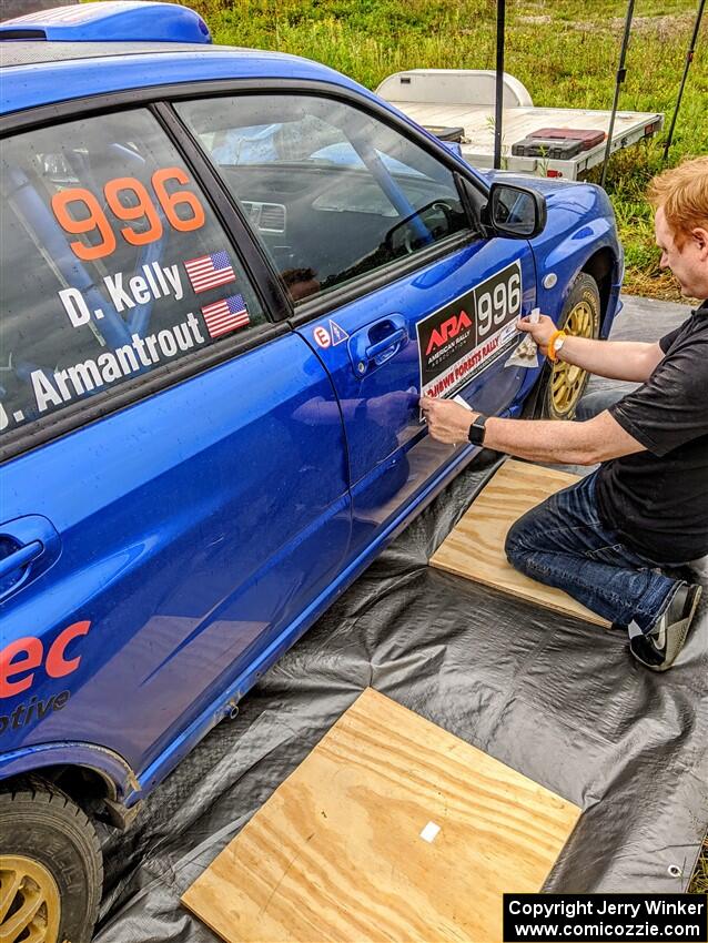 Josh Armantrout / Dan Kelly Subaru WRX STi before the start of the event.