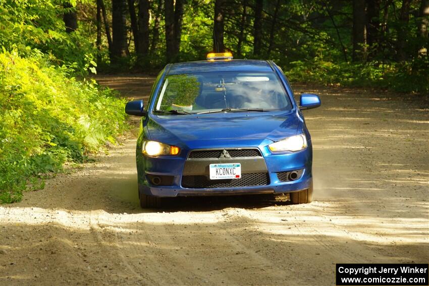 The '0' car, a Mitshibishi Lancer GTS, on SS4, Steamboat II.