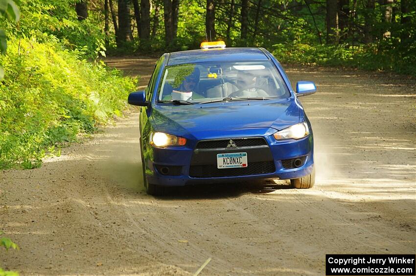 The '0' car, a Mitshibishi Lancer GTS, on SS4, Steamboat II.