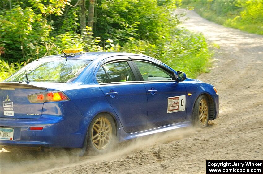 The '0' car, a Mitshibishi Lancer GTS, on SS4, Steamboat II.