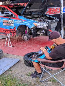 Jeff Seehorn / Matt James Subaru WRX STi after day one of the rally.