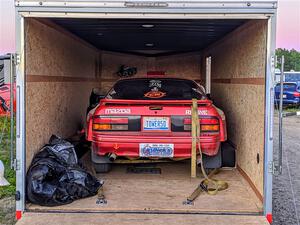 Al Dantes, Jr. / Andrew Sims Mazda RX-7 LS after day one of the rally.