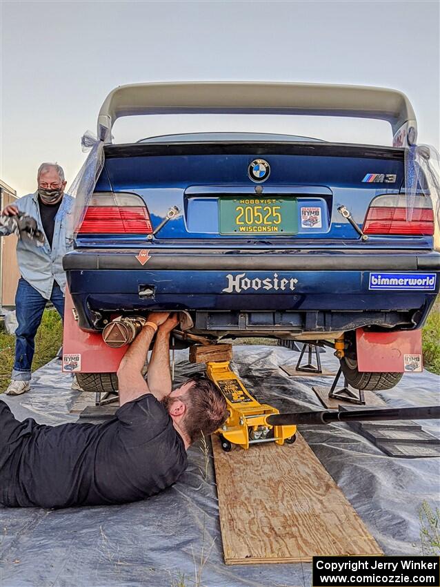 Ryan George / Heather Stieber-George BMW M3 on SS11, Height O' Land II. after day one of the rally.