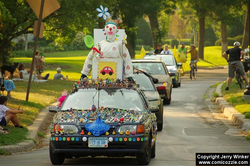 ArtCar 1 - Toyota Corolla leads the parade.